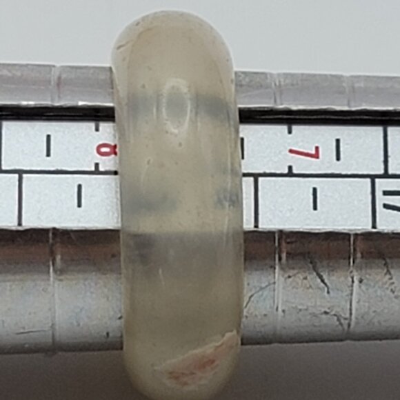 Cherry Blossom Agate Gemstone Ring Size 7.5 Sakura Blossom Gray - Picture 4 of 8